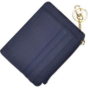 Slim RFID Credit Card Holder for Women Mini Front Pocket Wallet Purse With Keych